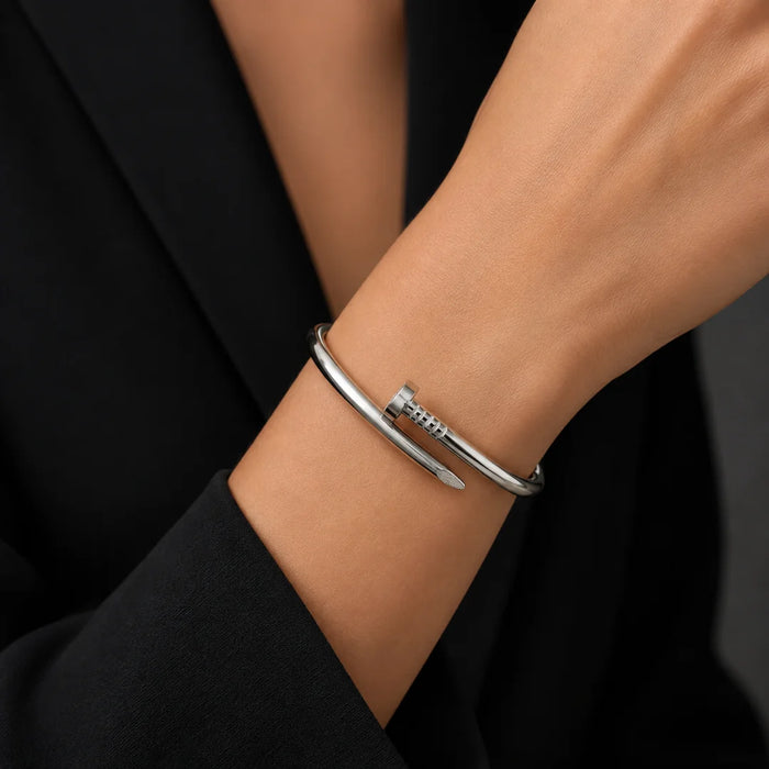 Amara Minimalist Adjustable Cuff - Silver