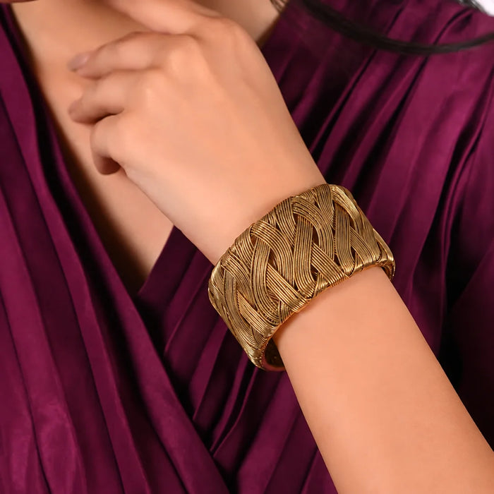 Aurelia Woven Wave Adjustable Cuff