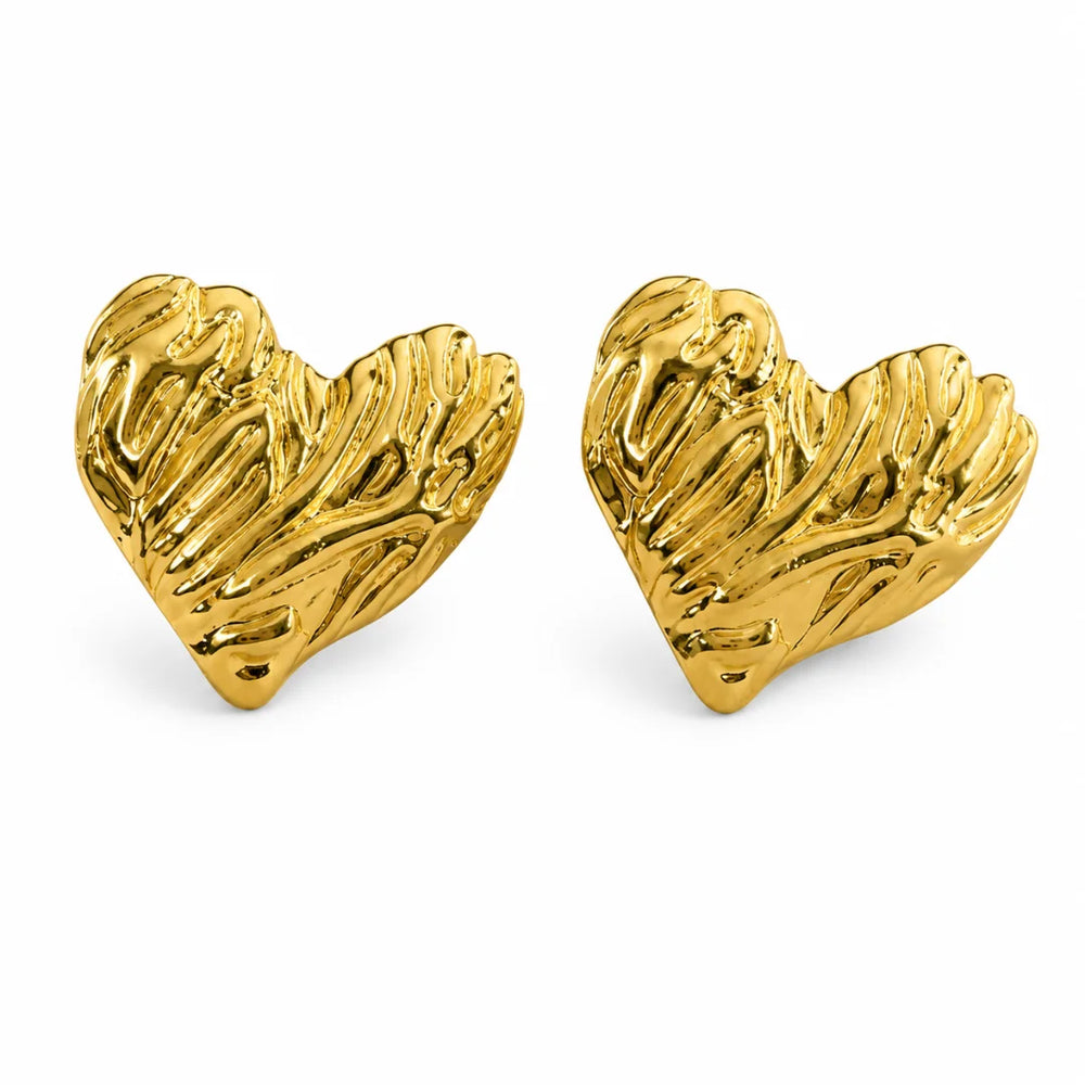 Aurelia Sculpted Heart Earrings