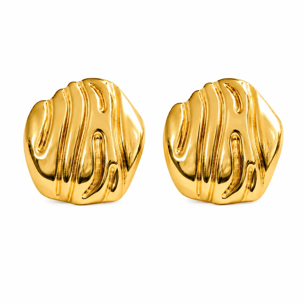 Aurelia Sculpted Wave Studs