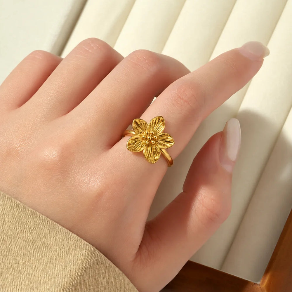 Exaggerate Metal Pearl Ring