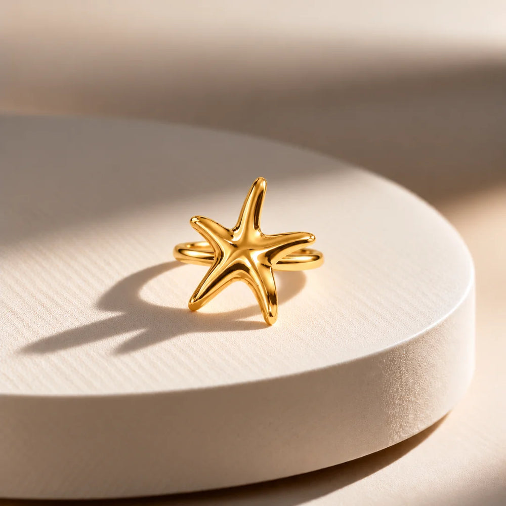 Golden Starfish Ring