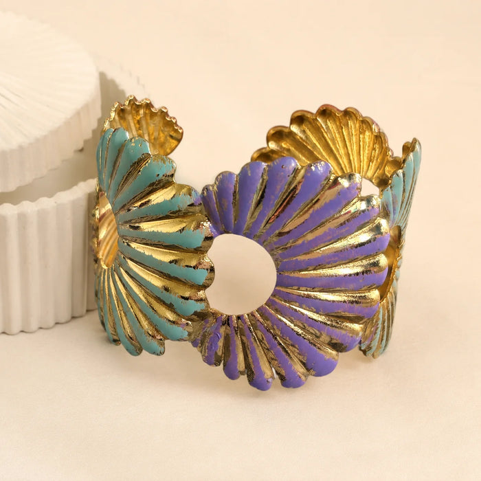 Floral Daisy Adjustable Cuff Bracelet