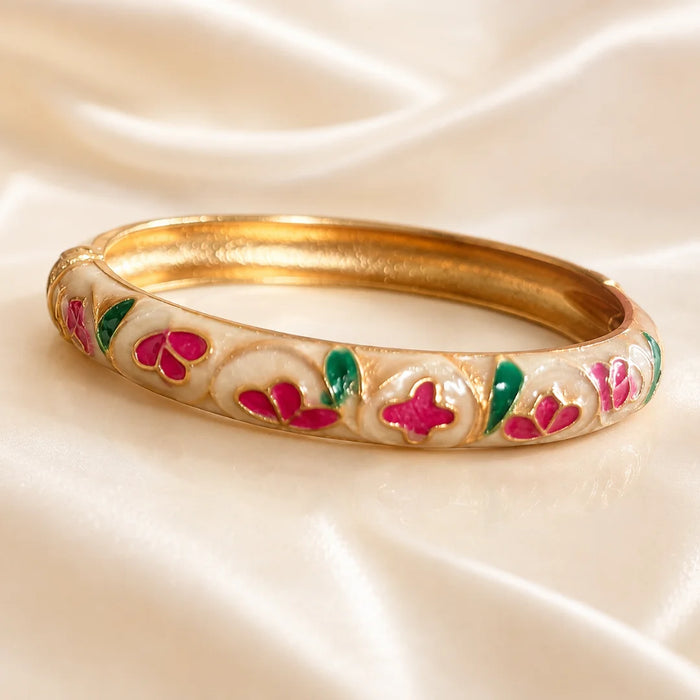 Rosalie Floral Enamel Bangle