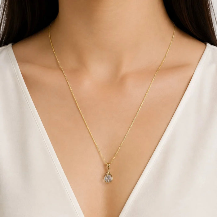 Elara Crystal Teardrop Necklace