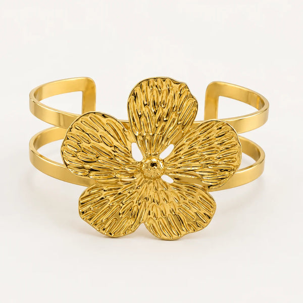 Aurelia Sculpted Bloom Adjustable Cuff
