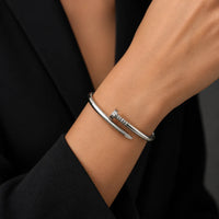 Amara Minimalist Adjustable Cuff - Silver