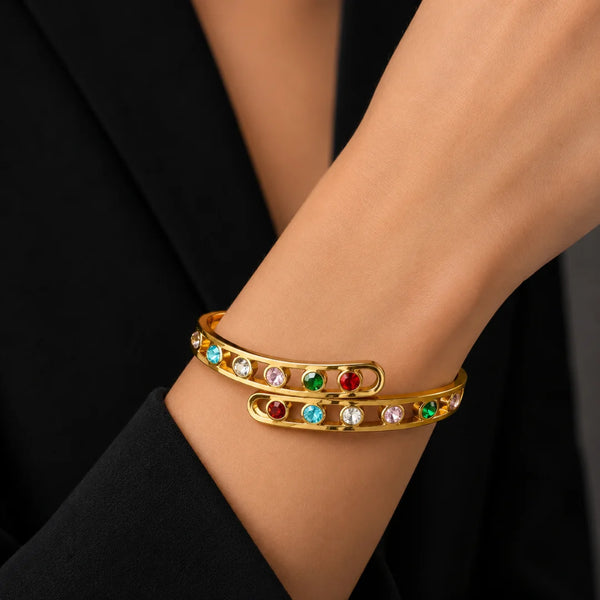 Rosalie Multicolour Crystal Adjustable Cuff