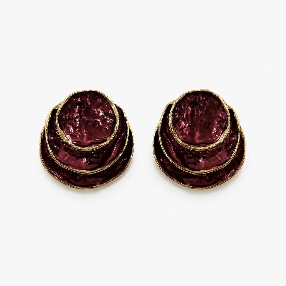Aurelia Burgundy Layer Earrings