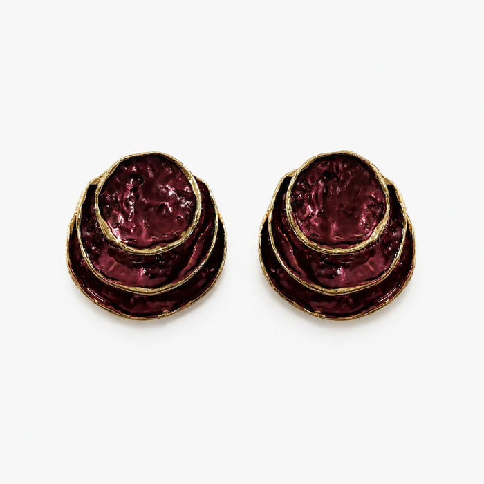 Aurelia Burgundy Layer Earrings