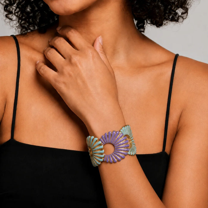 Floral Daisy Adjustable Cuff Bracelet