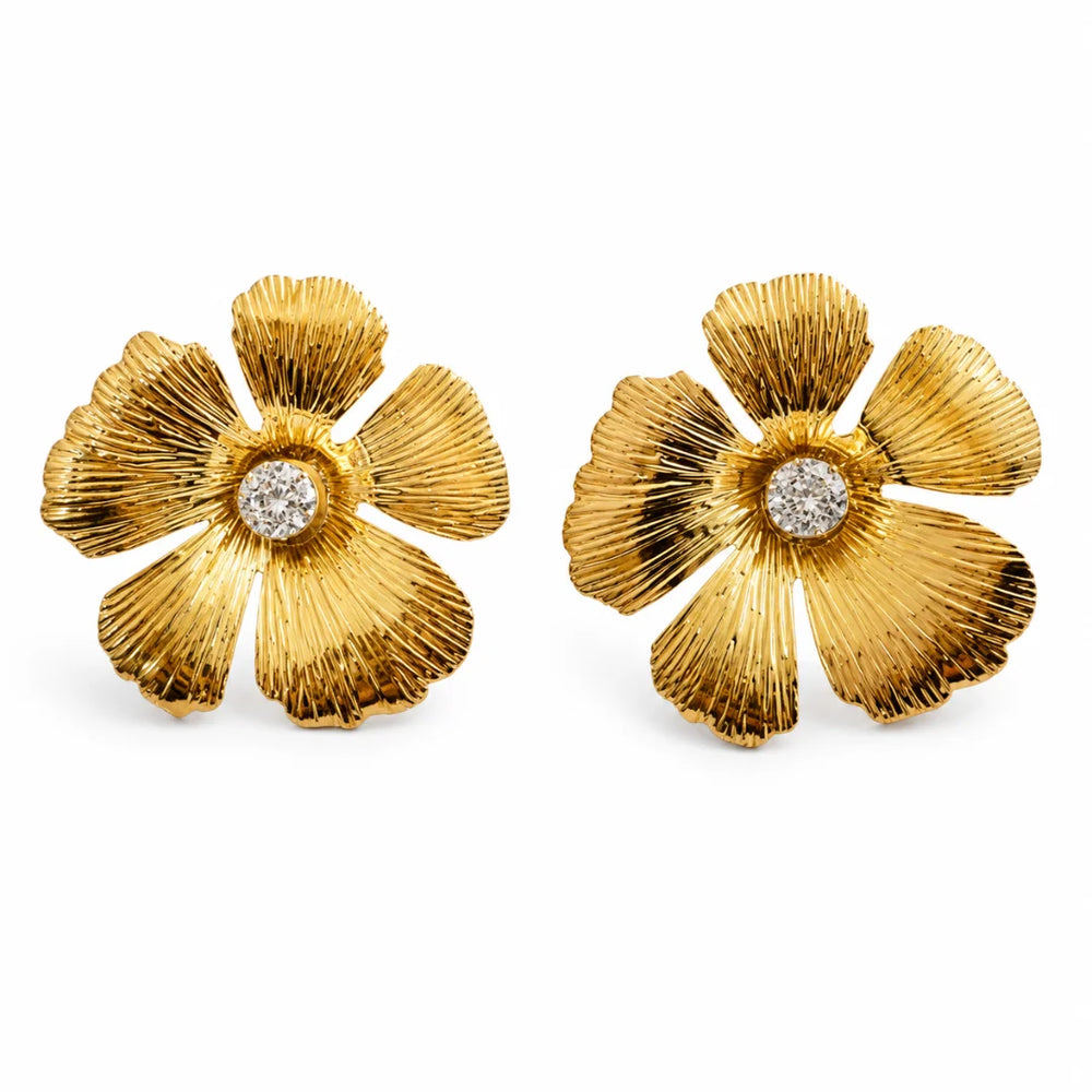 Aurelia Ribbed Bloom Earrings