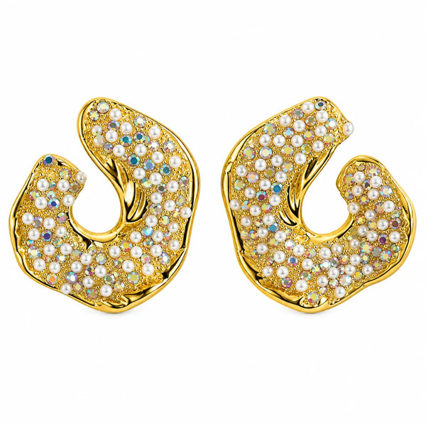 Elara Crystal Curve Earrings