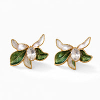 Vivienne Green Petal Earrings