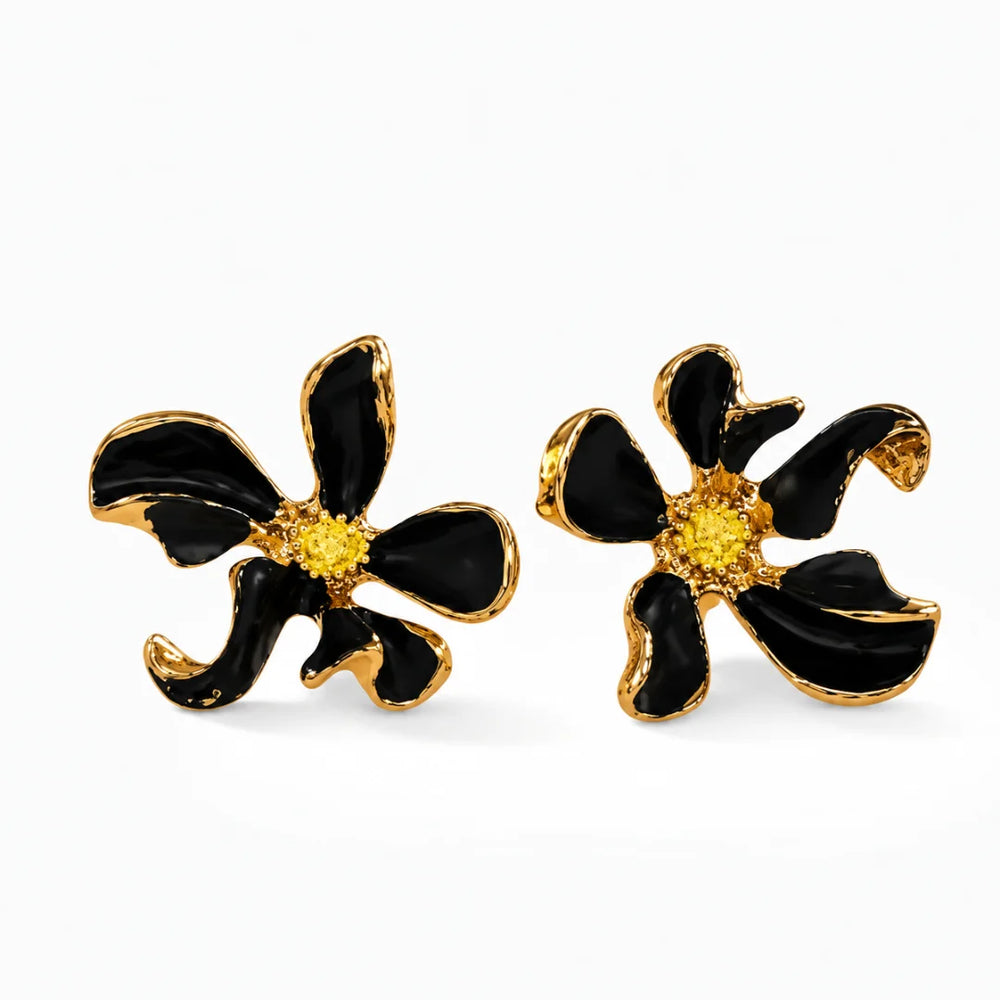 Sienna Midnight Flower Earrings