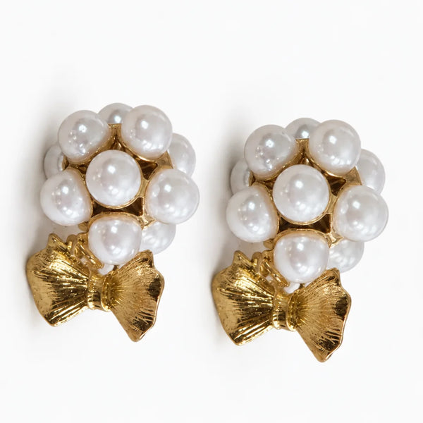 Rosalie Pearl Bow Earrings
