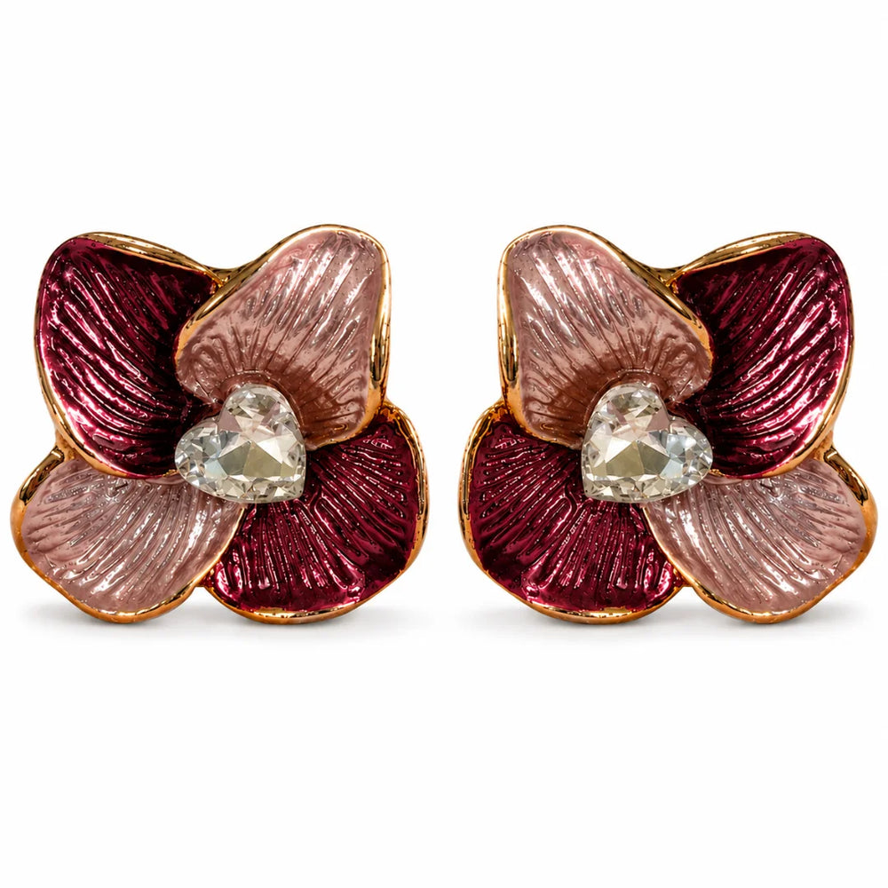 Rosalie Burgundy Bloom Earrings