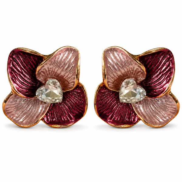 Rosalie Burgundy Bloom Earrings