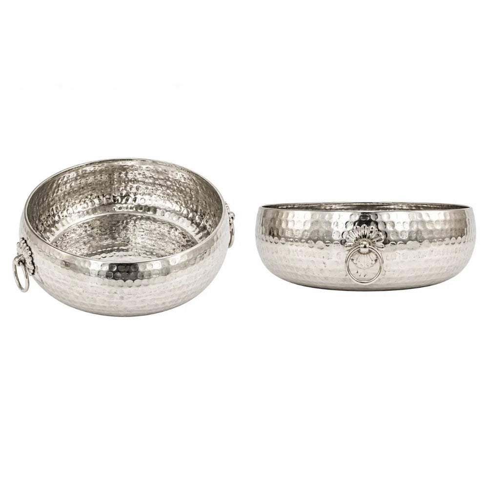 Silver Hammered Urli - Elegant Handcrafted Hammered Finish