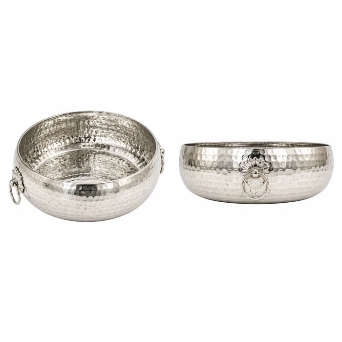 Silver Hammered Urli - Elegant Handcrafted Hammered Finish