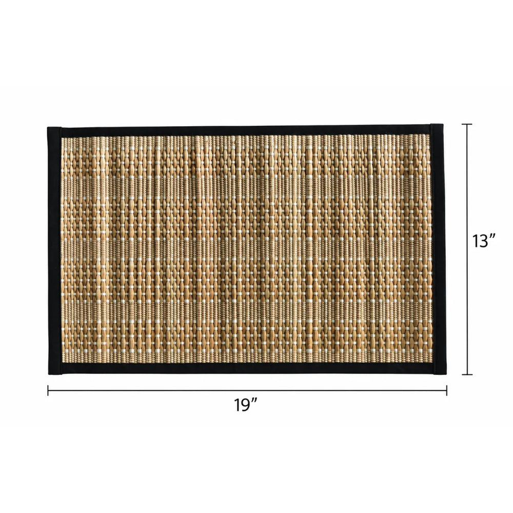 Natural Beige & Black Handwoven Table Placemat