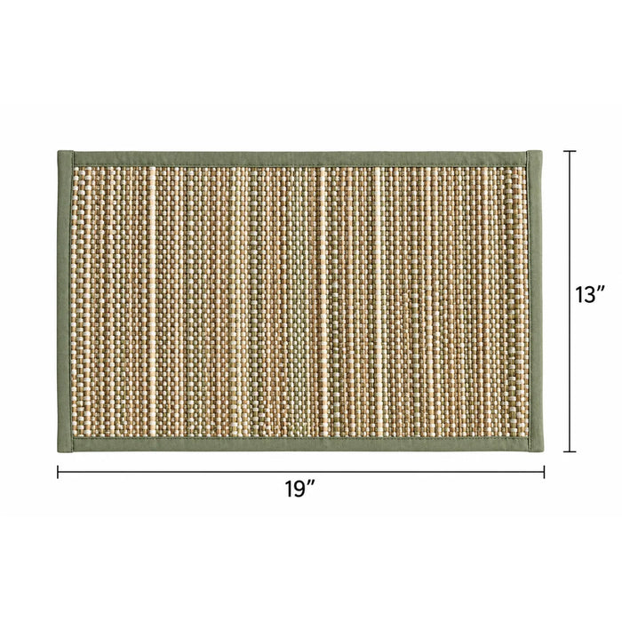 Sage Green & Natural Beige Handwoven Table Placemat