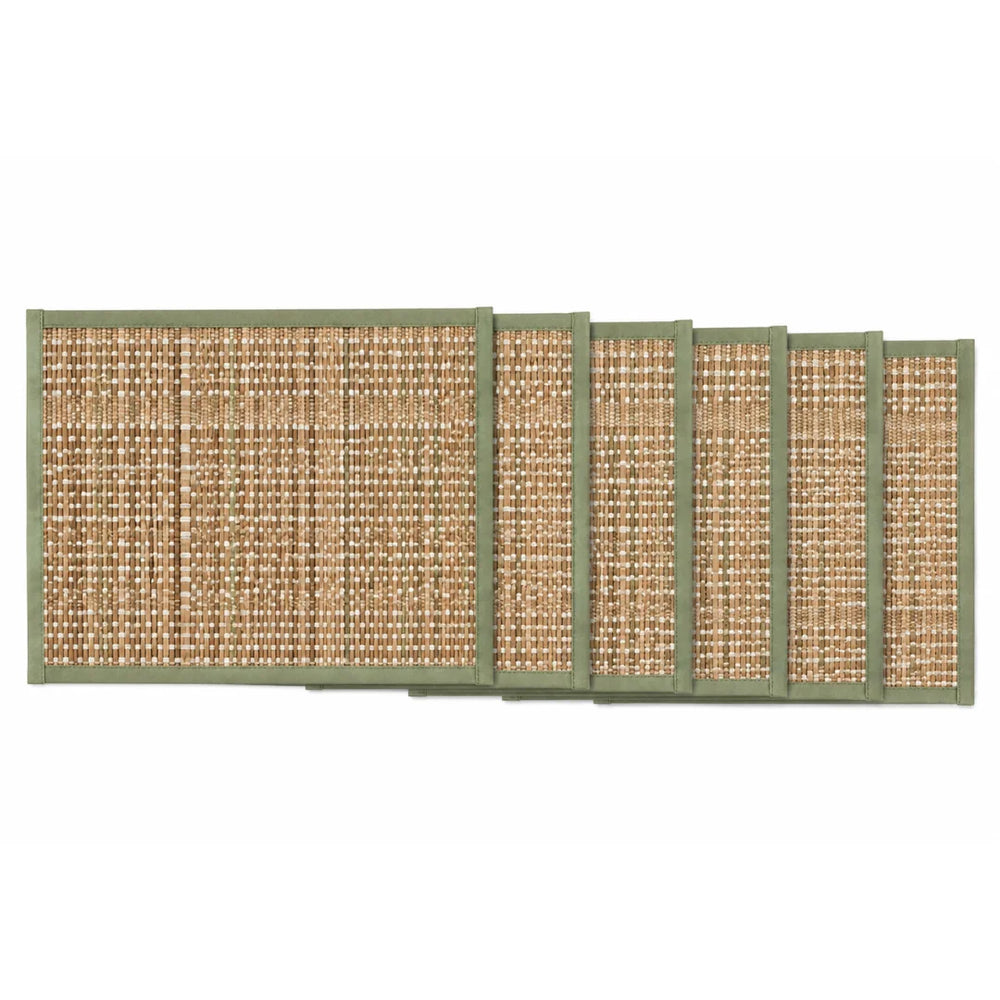 Sage Green & Natural Beige Handwoven Table Placemat