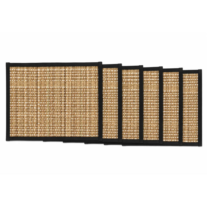 Natural Beige & Black Handwoven Table Placemat