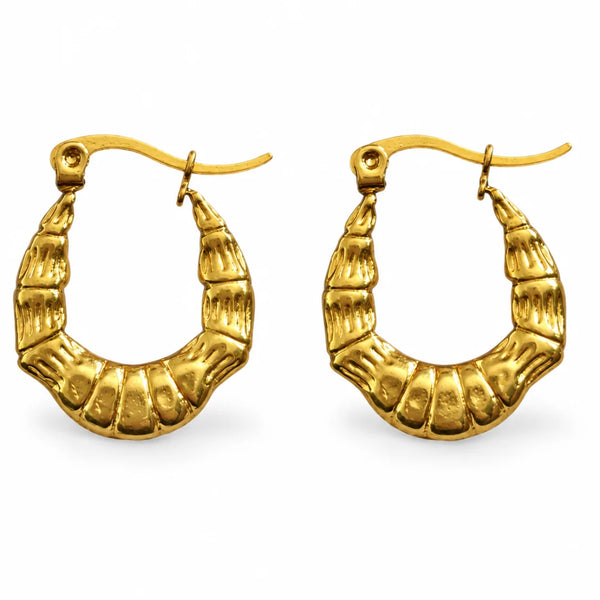 Textured Gold Hoop Earrings