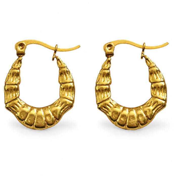 Textured Gold Hoop Earrings