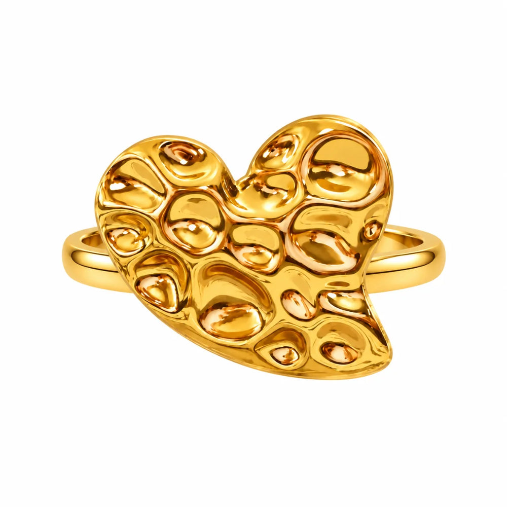 Golden Irregular Heart Shaped Ring
