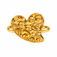Golden Irregular Heart Shaped Ring