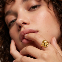 Molten Dome Vermeil Ring