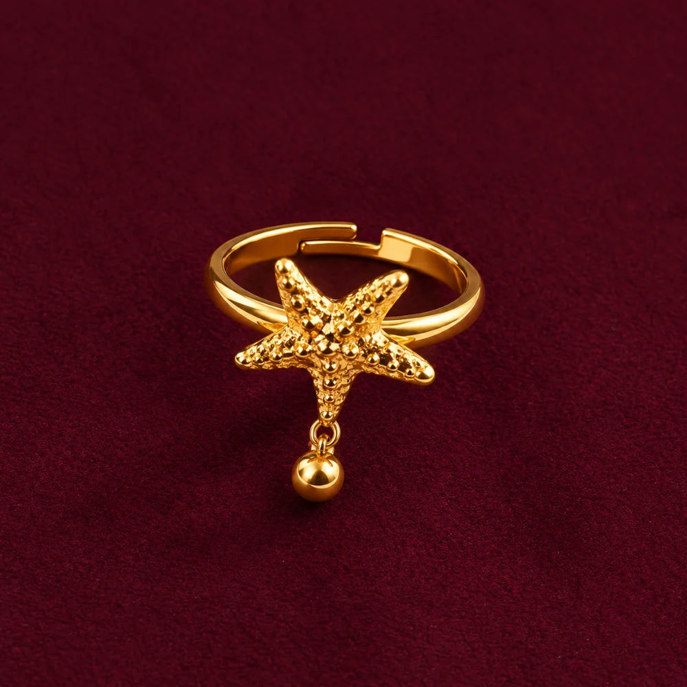 Starfish Charm Ring
