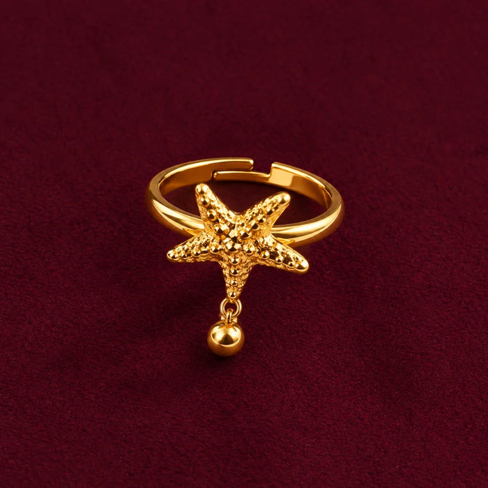 Starfish Charm Ring