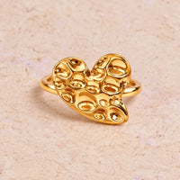 Golden Irregular Heart Shaped Ring