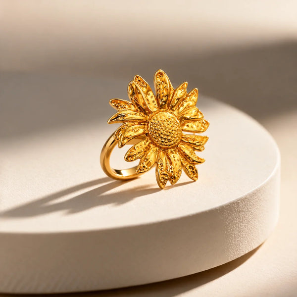 Solara Sunburst Statement Ring