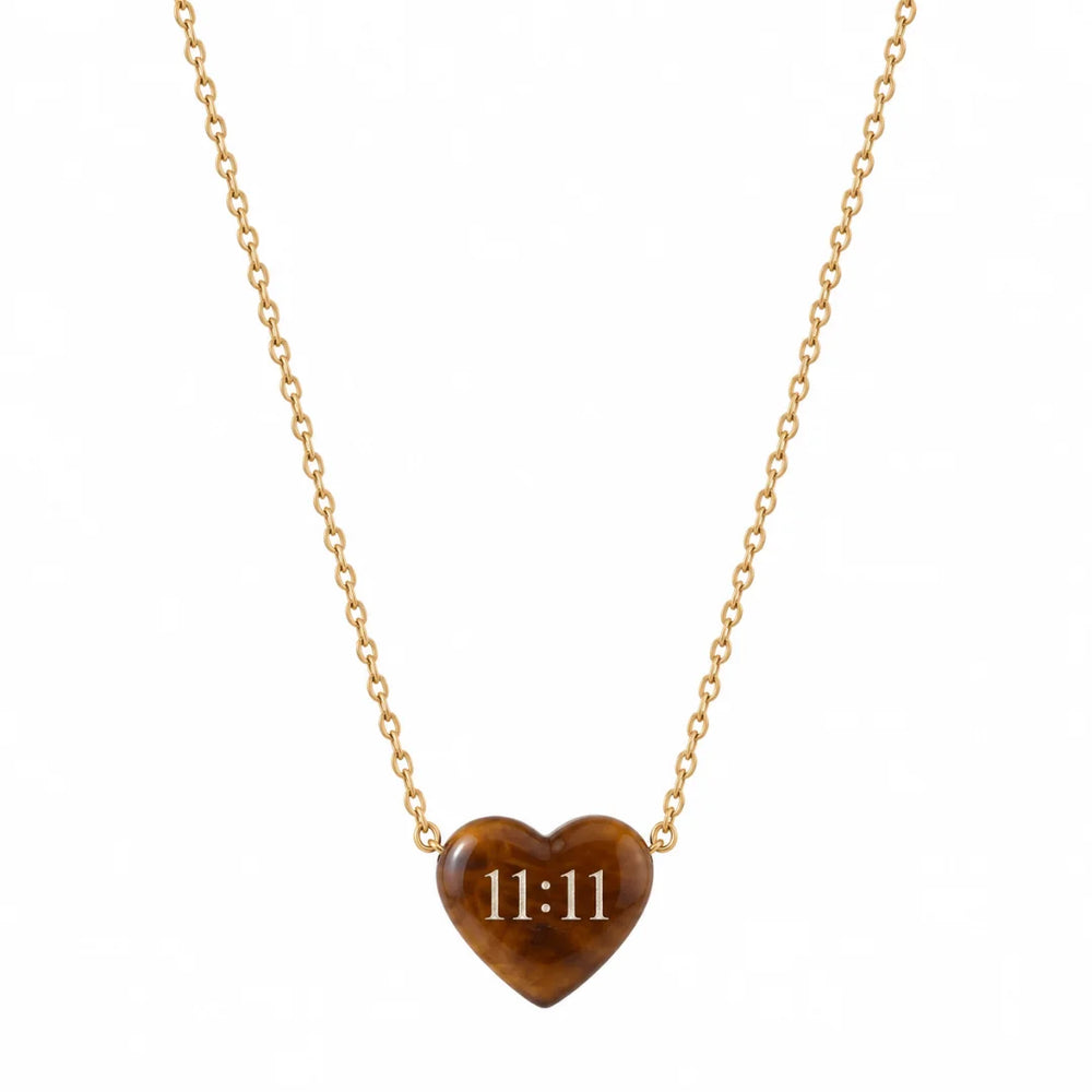 11:11 Heart Pendant Necklace