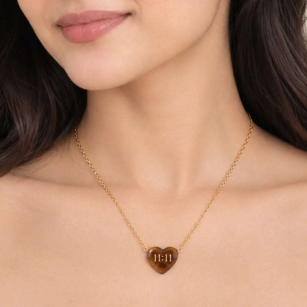 11:11 Heart Pendant Necklace