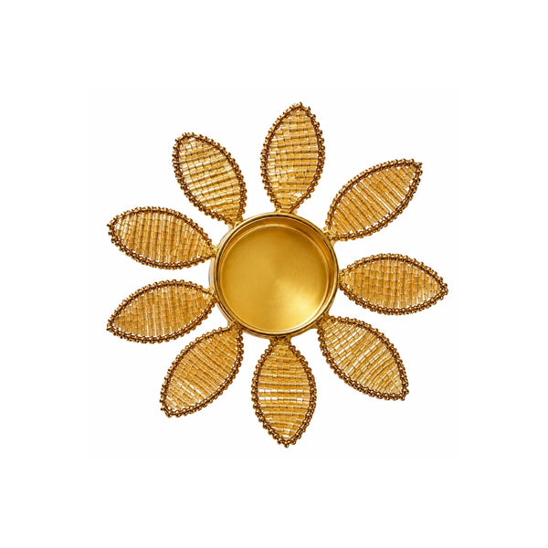 Golden Floral Halo Tealight Holder