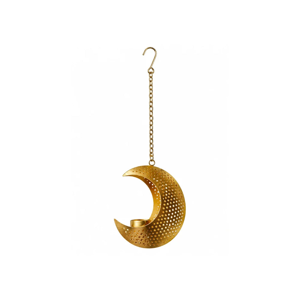Golden Crescent Moon Tealight Holder