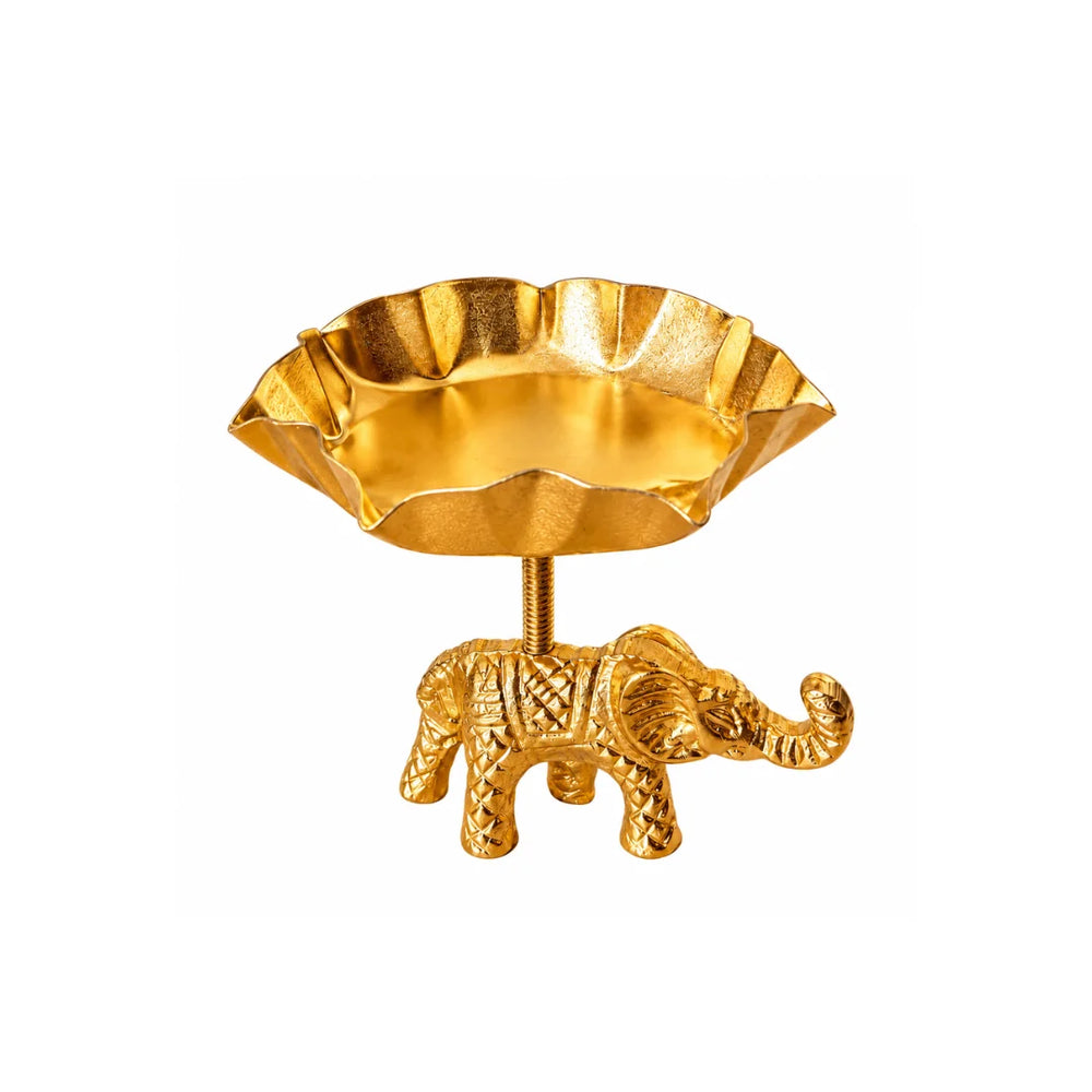 Majestic Golden Elephant Tealight Holder