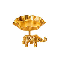 Majestic Golden Elephant Tealight Holder