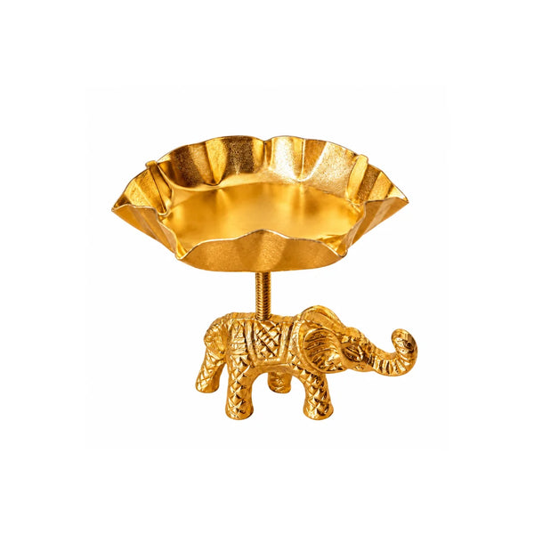 Majestic Golden Elephant Tealight Holder