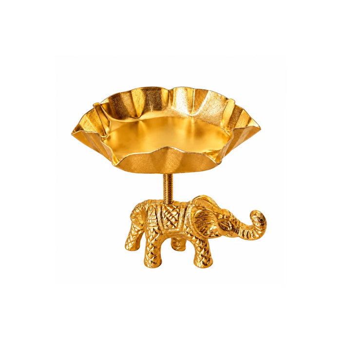 Majestic Golden Elephant Tealight Holder
