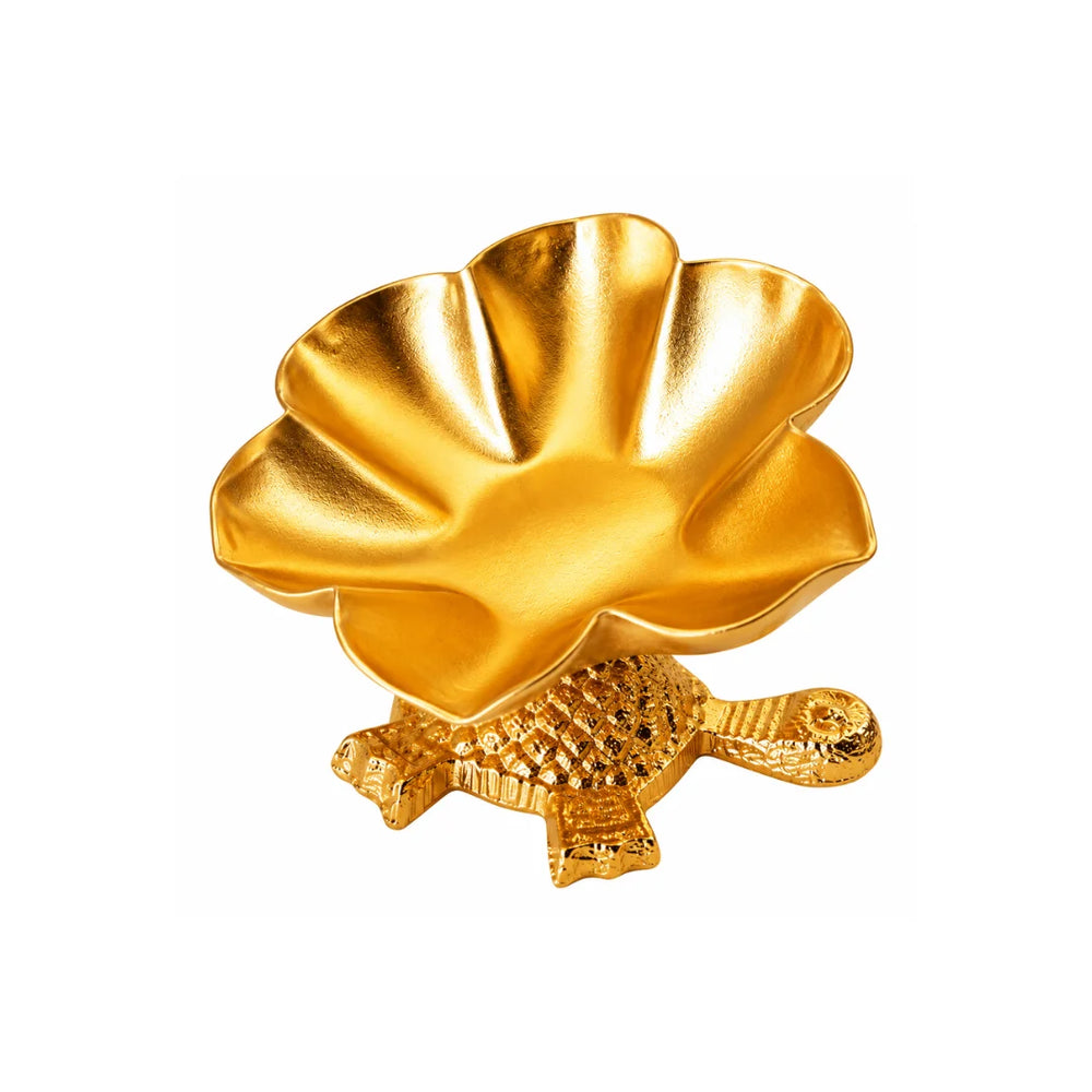 Golden Turtle Bloom Tealight Holder