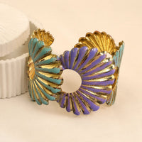 Floral Daisy Adjustable Cuff Bracelet