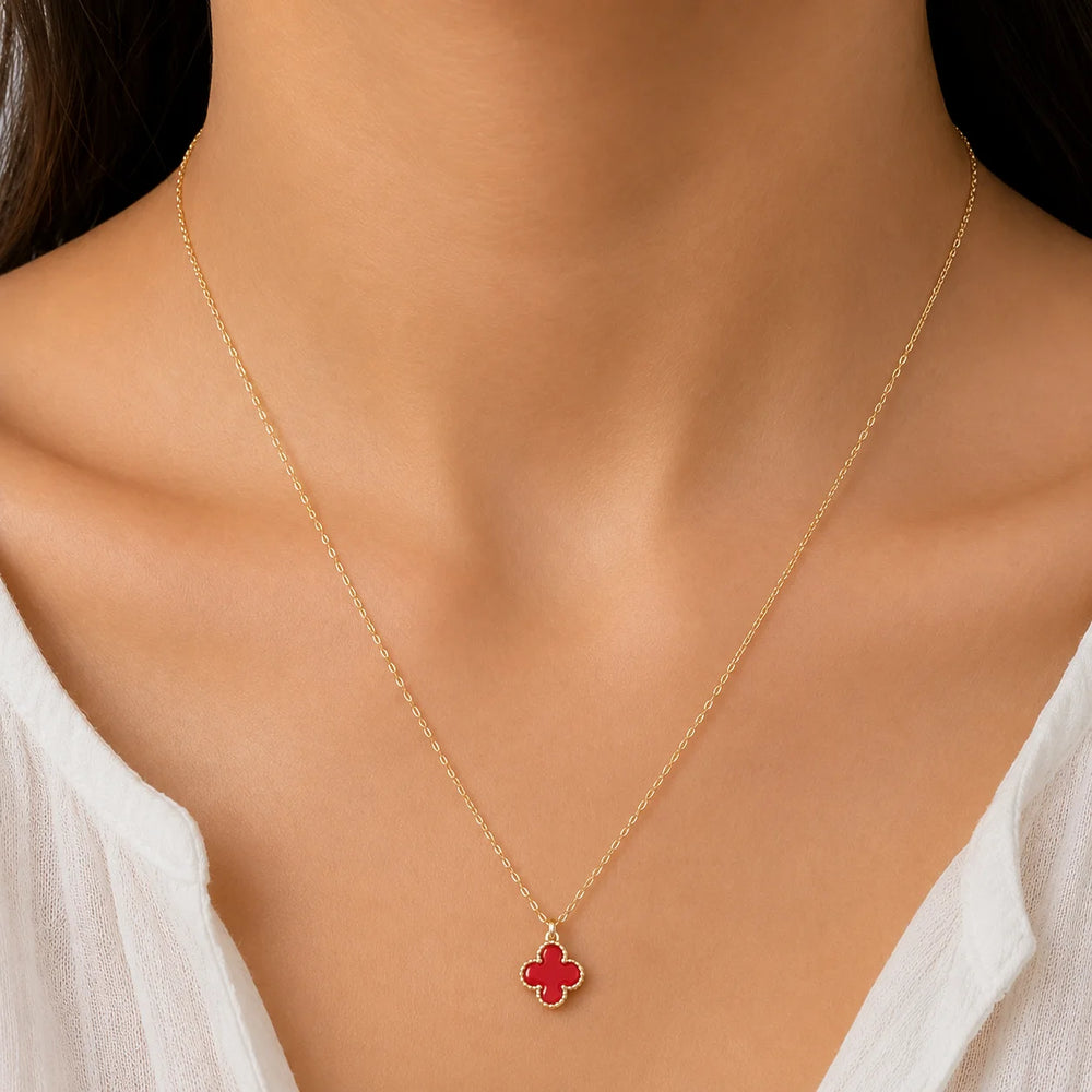 Rosalie Crimson Clover Necklace