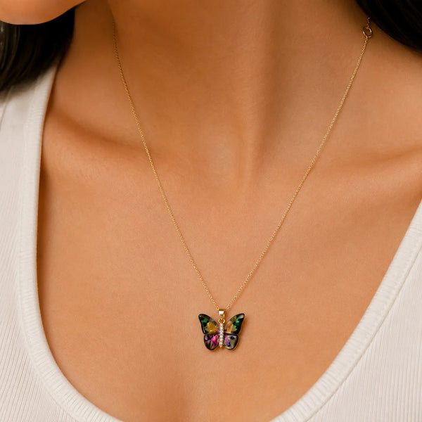 Aurelia Midnight Butterfly Necklace