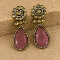 Elara Pink Teardrop Earrings
